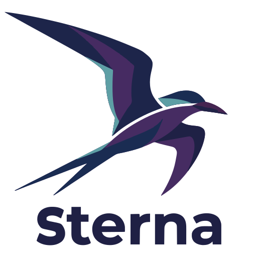 Sterna logo: a flying tern above the sterna.ai wordmark